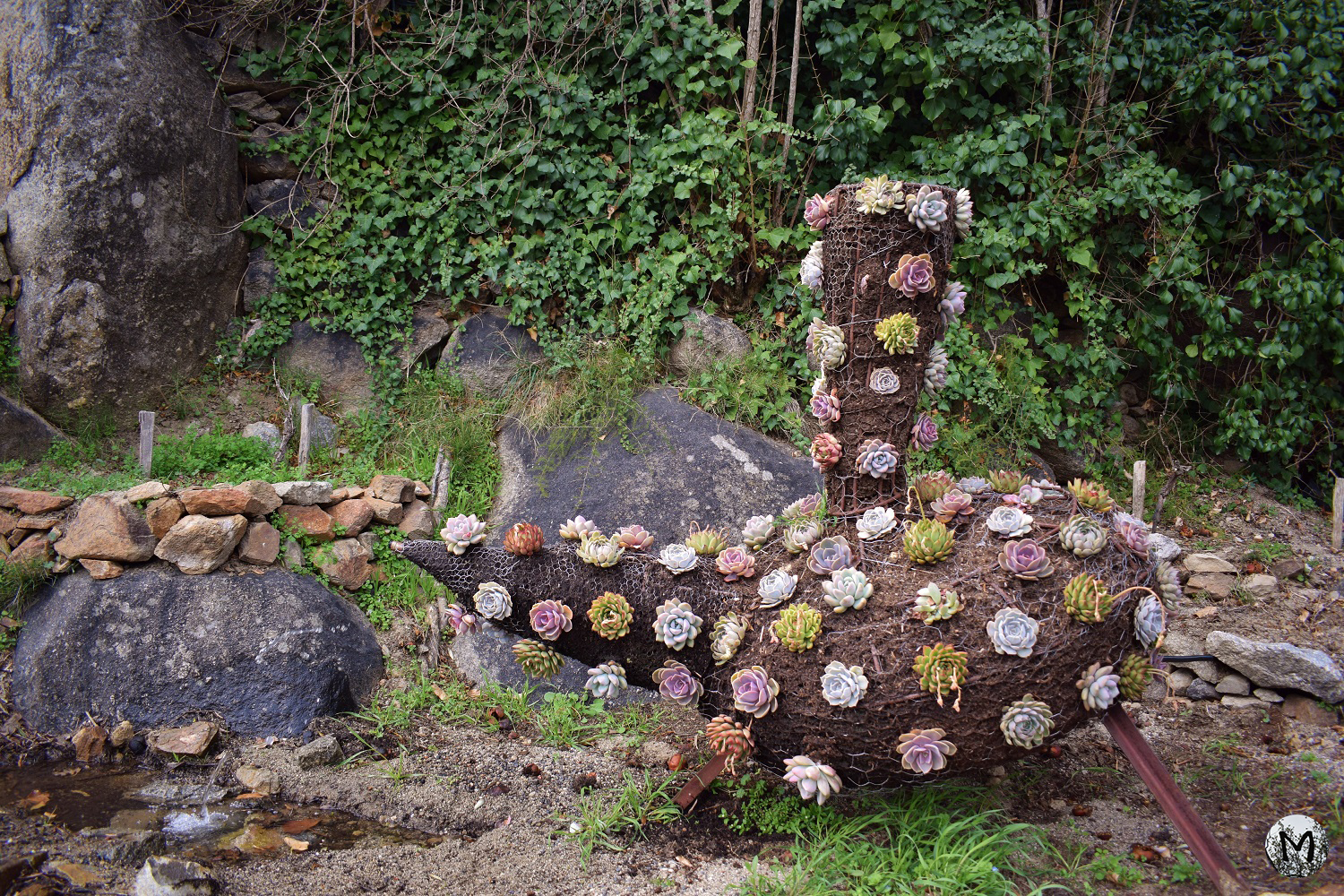 Photo d'une jarre décorative au village d'Eus