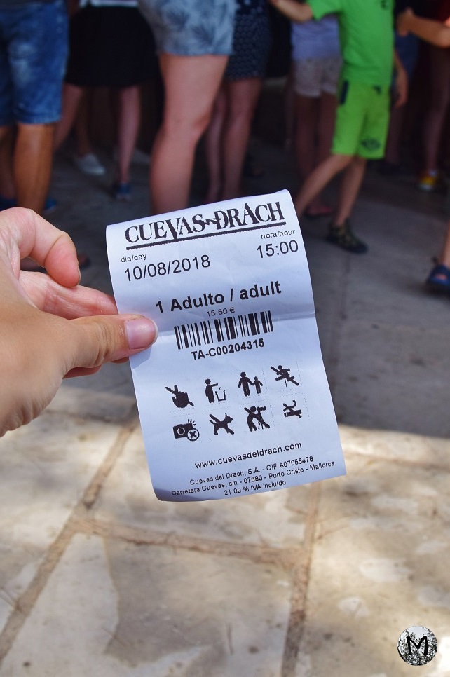 Ticket d'entrée pour les Cuevas del Drach