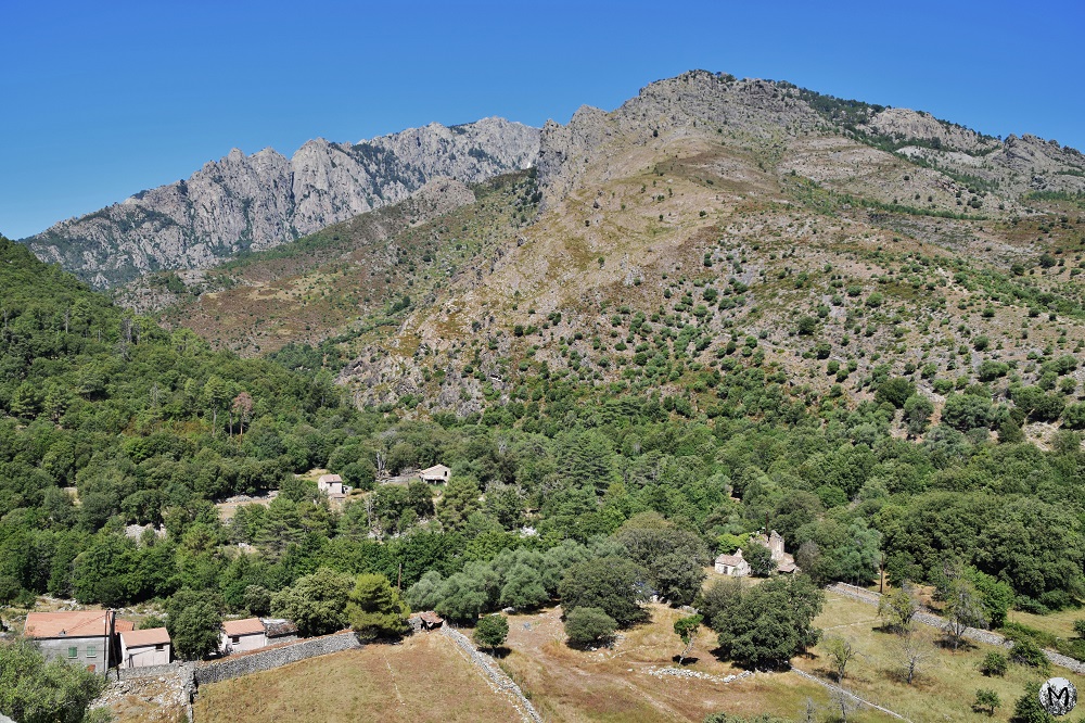 Paysage montagnard à Corte en Corse