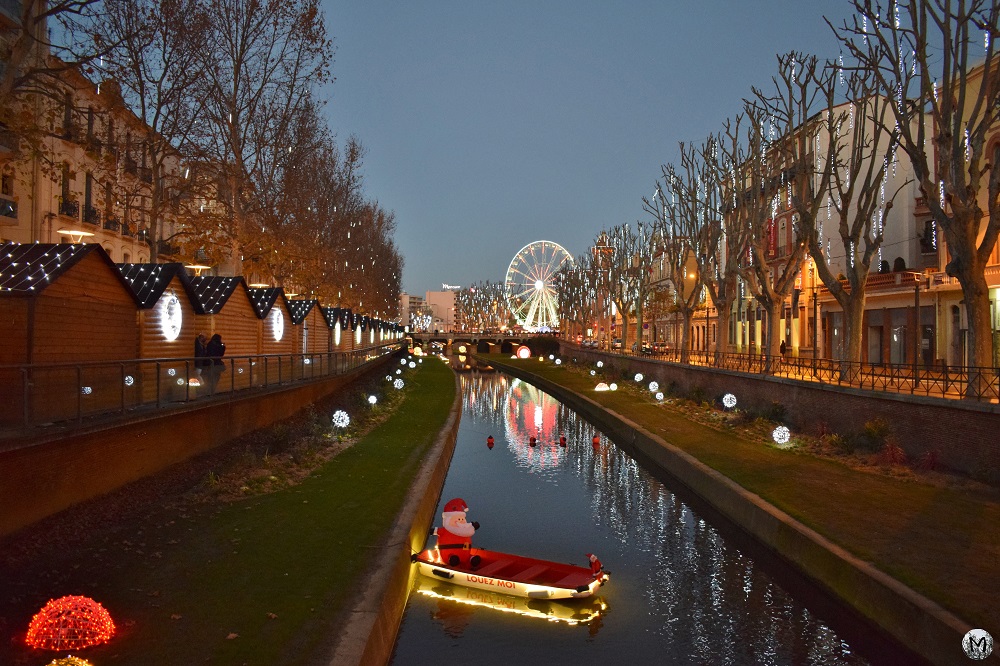 Les berges de la Basse décorées pour Noël