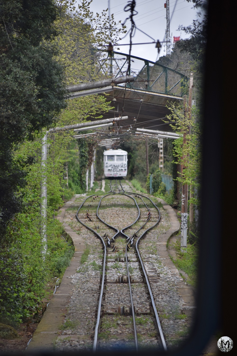 Rails et funiculaire du Tibidabo à Barcelone