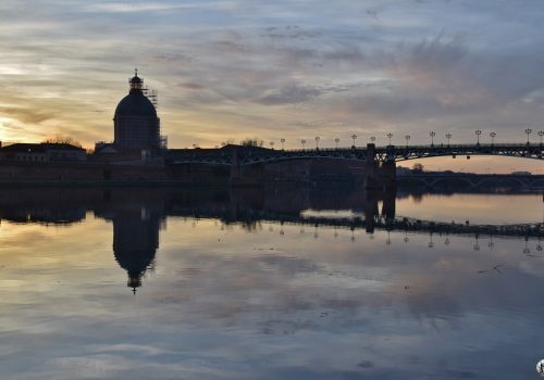Coucher de soleil sur la Garonne à Toulouse