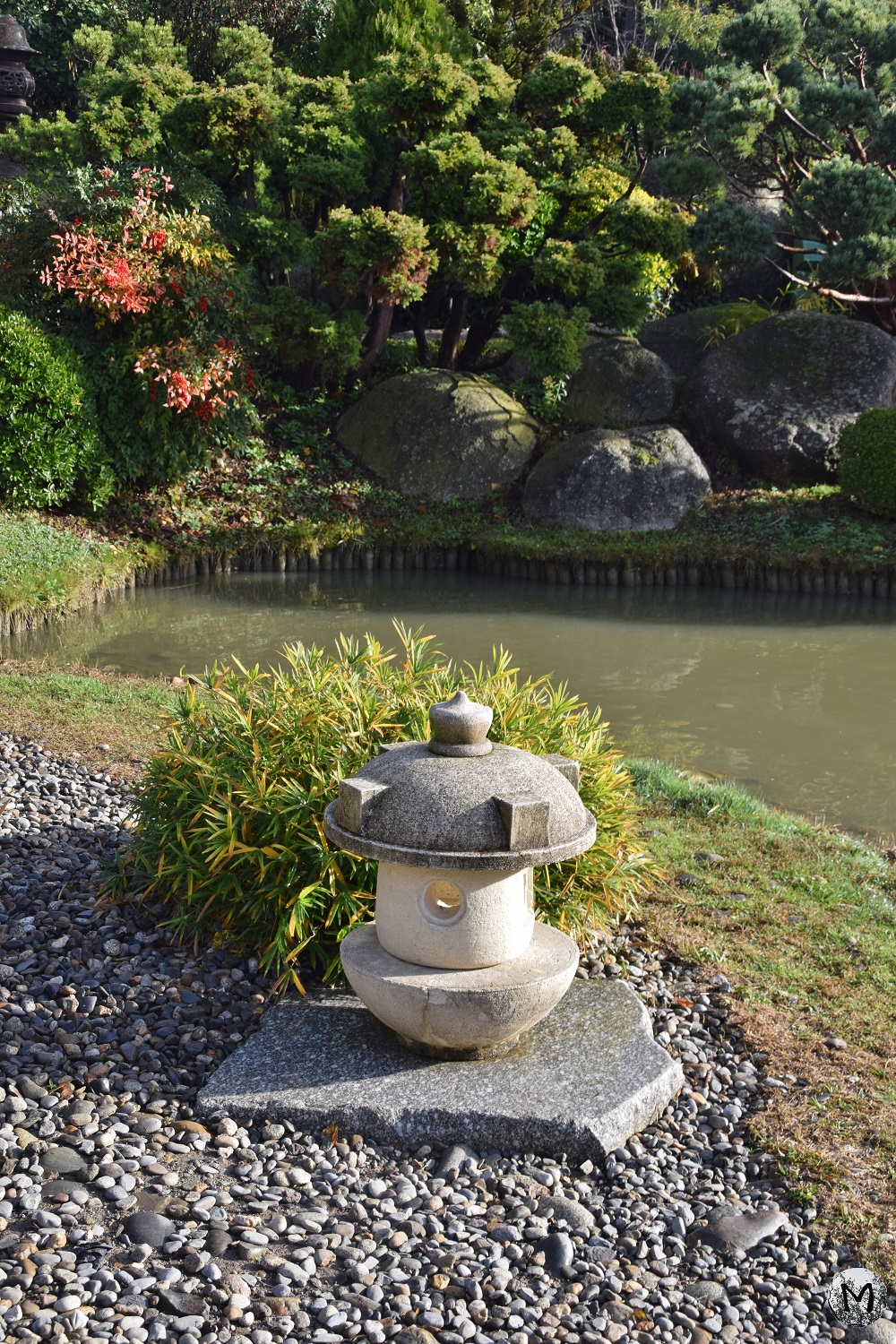 Détails décoratifs d'un jardin japonais