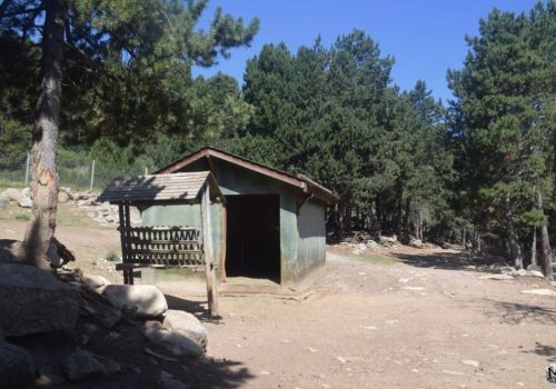 Maisonnette servant d'abri aux animaux en semi-liberté du parc animalier des Angles.